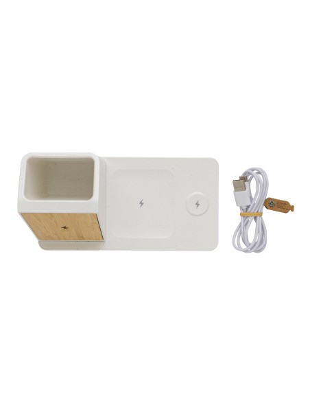 Caricatore wireless 3 in 1 Ontario in plastica riciclata RCS